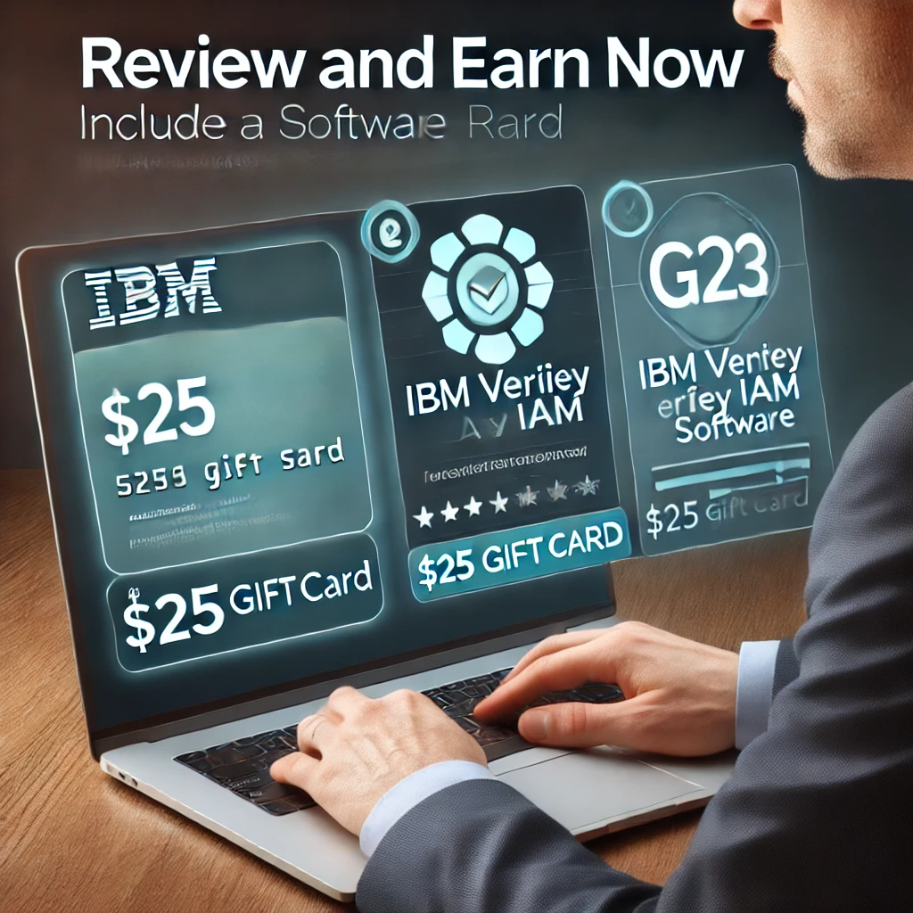 Professional user reviewing IBM Verify IAM software on G2